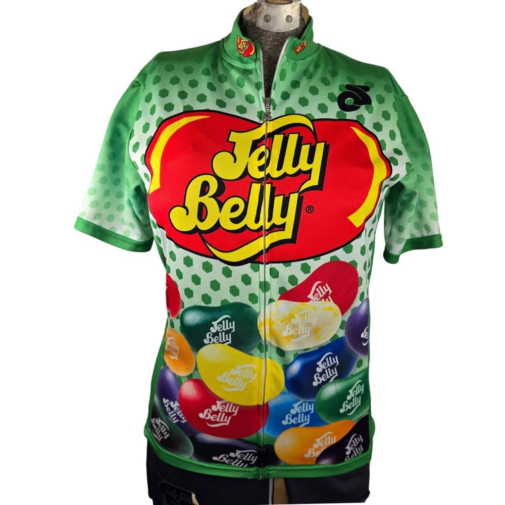 Champ-Sys Jelly Belly Cycling Jersey‎ Full Zip Short Sleeve XS Club Cut Bikewear